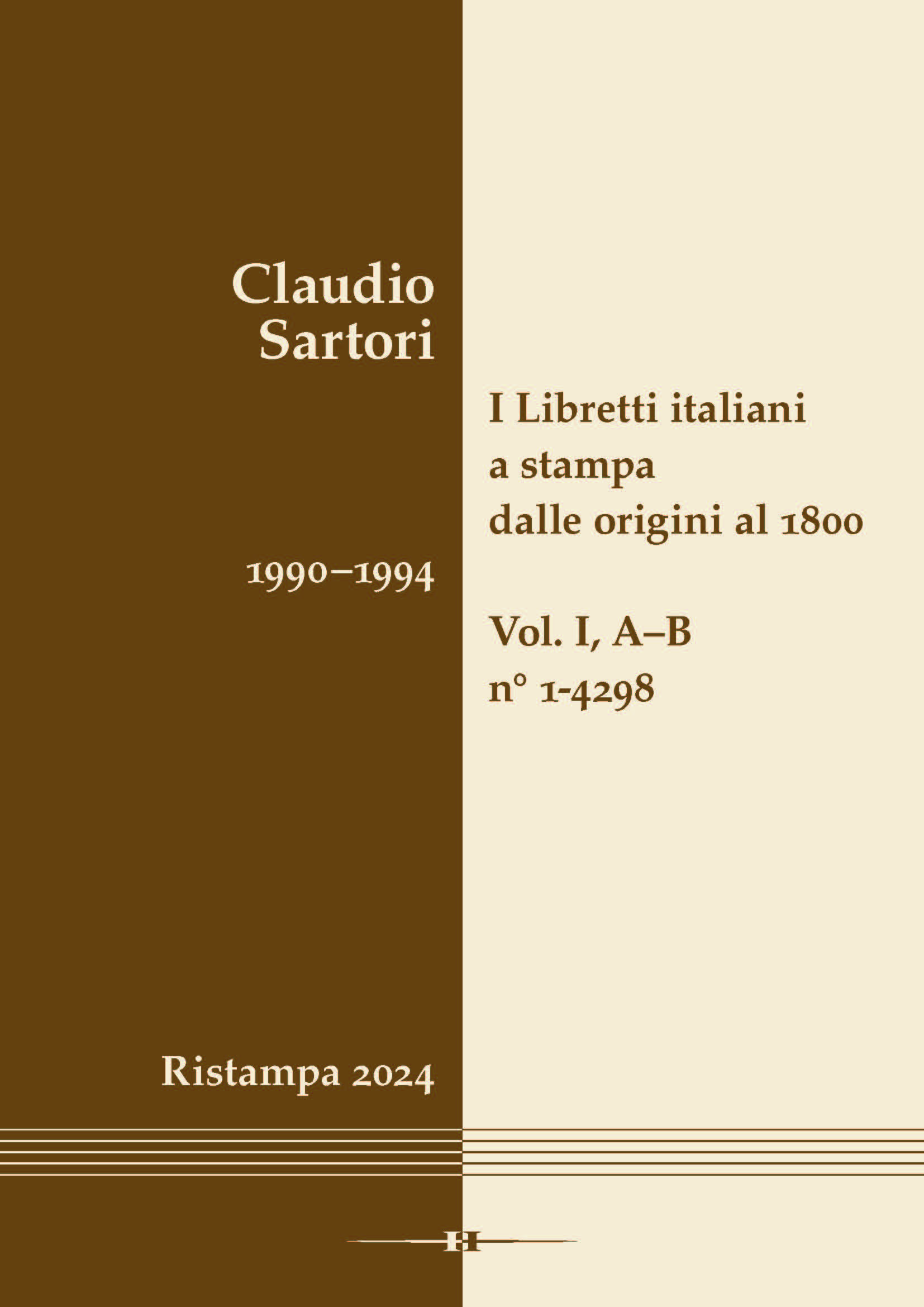 Cover I libretti italiani a stampa dalle origini al 1800